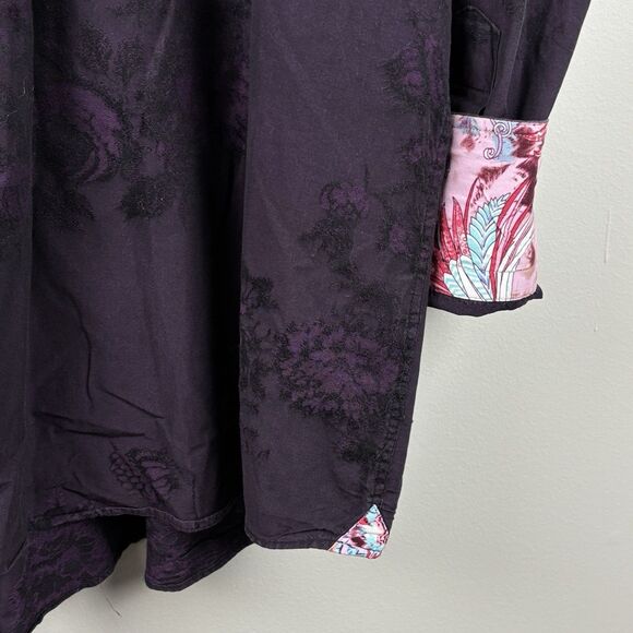 Visconti Uomo Mens 2XL Purple Mercerized Cotton Long Sleeve Button Shirt. WOW - Picture 7 of 13